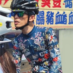 Ostroy Punk Flowers Lightweight Long sleeve Cycling Jersey Men’s Size Large
